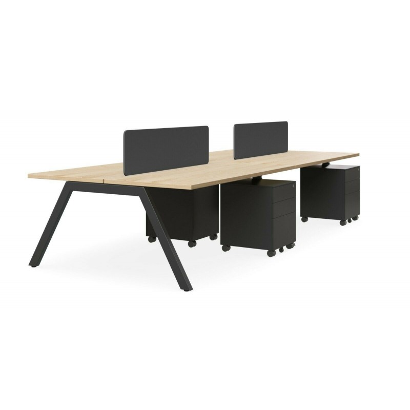 Vista Double Sided 4 People Desk with Optic Screen